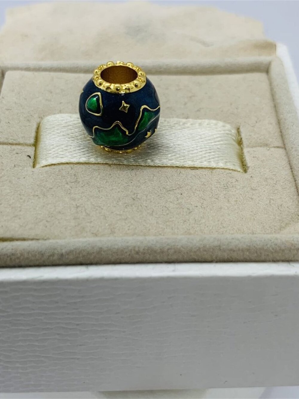 ✨🔥Pandora globe slip Charm Green bead charm Pendant S925